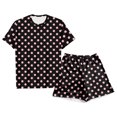 thumbnail image 1 of Girls Printed Short Sleeve Pajama Set with Button Front and Comfy Shorts for Playful Bedtime Comfort, 1 of 2