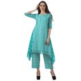 thumbnail image 2 of Moomaya Ensemble Kurti Kurta Pantalon pour Femmes Col Bateau Imprimé Robe 2 Pcs Tenue Ethnique, 2 of 6