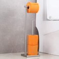 thumbnail image 4 of Porte-papier Hygiénique Autoportant avec Réserve, Support sur Pied Antirouille en Acier Inoxydable SUS 304 pour Rouleaux de Papier Hygiénique, Rangement au Sol, Fini Brossé Moderne, 4 of 8