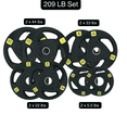 thumbnail image 2 of HAJEX Olympic Rubber Tri-Grip Plates Set 2 inch - 209LB Set - ( 5.5LB, 22LB, 33LB, & 44LB), 2 of 6