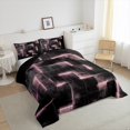 thumbnail image 2 of YST Pink and Black Comforter Set Twin,3D Geometric Checkered Bedding Set for Boys Girls,Abstract Neon Square Comforter Set Reversible Soft,Stereoscopic Geometry Grid Quilt Bed Set 2Pcs, 2 of 5