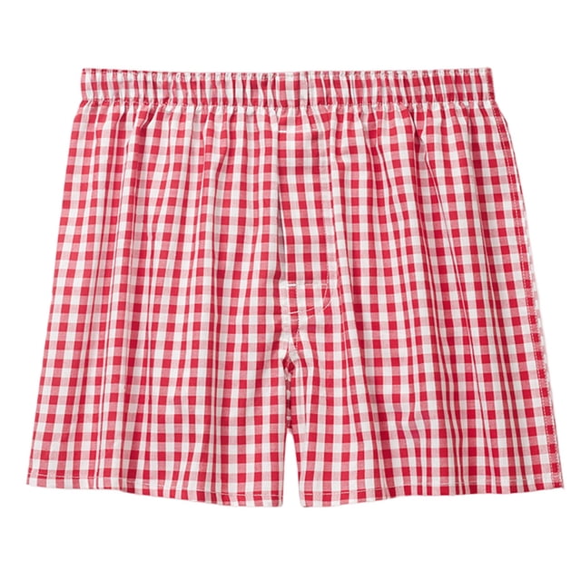 Ediodpoh sous-Vêtements pour Hommes Coupe Ample Pur Vêtements de Nuit à la Maison Angle Plat Respirant Grands Shorts Caleçons Courts pour Hommes sous-Vêtements Rouge TG