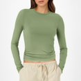 thumbnail image 2 of T-Shirts pour Femmes à Manches Longues T-Shirt de Sport pour Femmes T-Shirt à Manches Longues T-Shirt à Manches Longues Col Rond Crop Top T-Shirts à Manches Longues T-Shirts T-Shirt en Spandex T-Shirt Basique Uni Basiques pour Femmes à Manches Longues Femmes Course, 2 of 5
