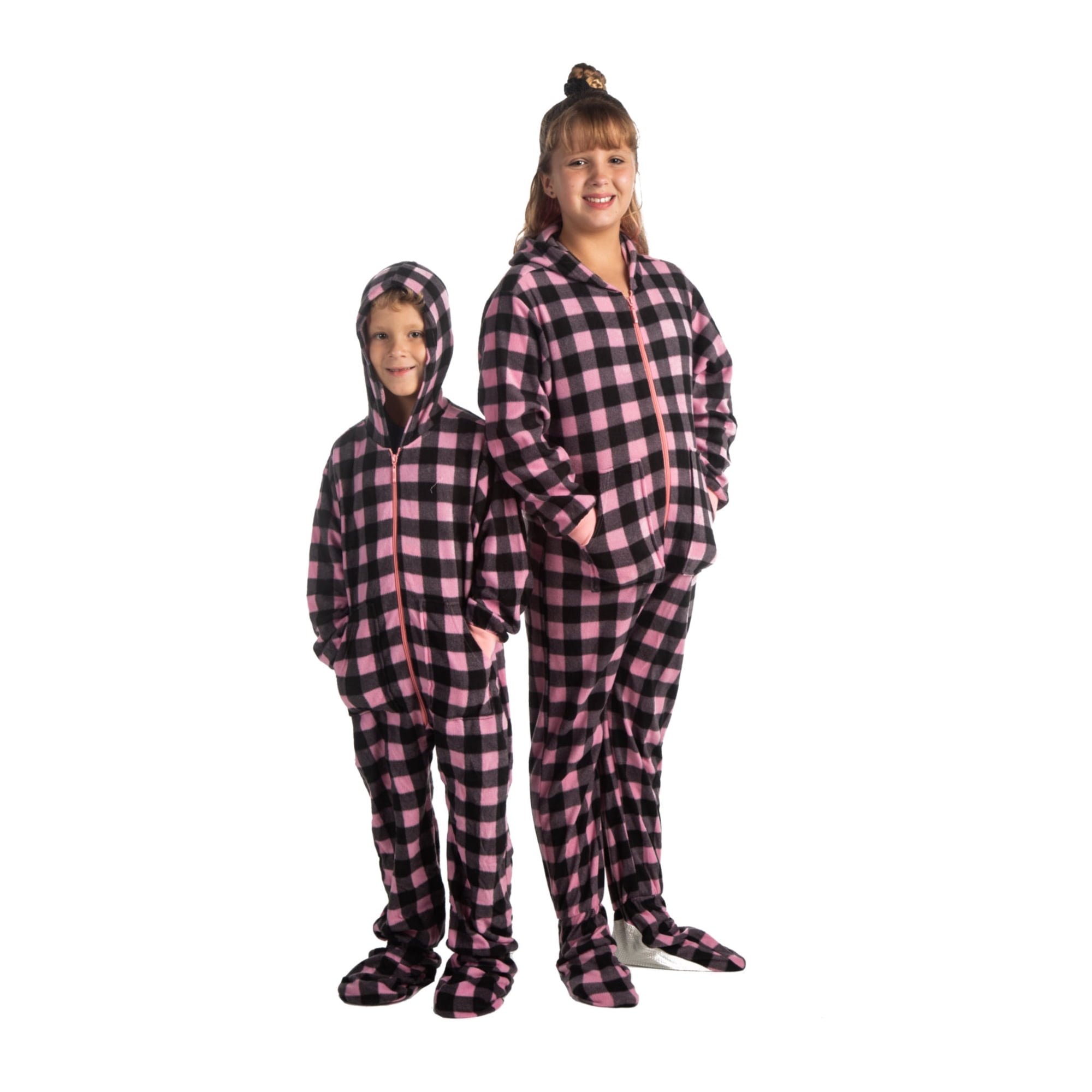 plaid pjs with feet