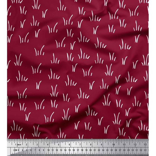 Soimoi Red Poly Georgette Fabric Brush Stroke Abstract Print Fabric by the Yard 52 Inch Wide