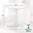 thumbnail image 2 of Gymax Table de Cuisine Tulipe Moderne de 32 Pieds' Table à Manger Ronde avec Dessus en MDF et Base de Piédestal en Métal, 2 of 10