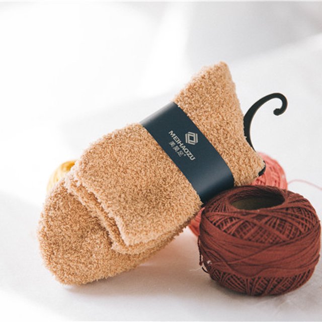Socks Home Men Boy Soft Bed Floor Socks Fluffy Warm Winter Pure Color Sports Socks