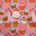 thumbnail image 1 of oneOone Cotton Flex Rose Pink Fabric Tea Party Kettle Sewing Craft Projects Fabric Prints By Yard 40 Inch Wide, 1 of 5