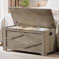 thumbnail image 4 of EDTara Coffre de Rangement, Banc de Rangement pour Jouets en Bois, Coffre à Jouets Moderne à Dessus Relevable avec Charnière de Sécurité pour Entrée, Chambre, Salon, Supporte 300 Lb et Assemblage Facile, 4 of 7