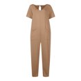 thumbnail image 4 of Birdeem Combinaisons pour Femmes Mode Femmes Combinaison Décontractée à Manches Courtes Combinaison Unie Combinaisons Pantalon à Jambe Grand avec Poche, 4 of 12
