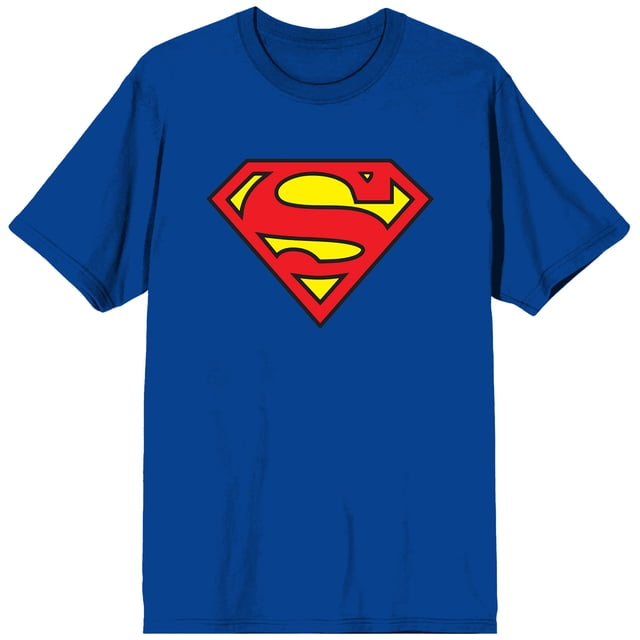 DC Comics T-Shirt Bleu Encre Luisante avec Logo Superman