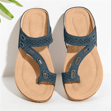 TopLLC Womens's Retro Open Toe flat Shoes Sandals,Summer Open Ankle Platform Flip Flops Platform solid color Sandals For women Sandals for Women Dressy Summer
