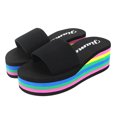 thumbnail image 1 of Womens Summer Slippers Platform High-heel Rainbow Platform Wedges Shoes, 1 of 9