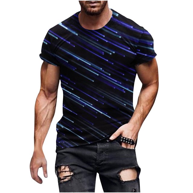 Cameland Nouveau T-Shirt pour Homme à la Mode Impression 3D Faisceau de Ciel Non Localisé Manches Courtes Col Rond T-Shirt Haut de Sport Décontracté Blouses