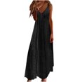 thumbnail image 1 of Yuyuzo Robe Maxi pour Femmes au Crochet Sans Manches à Bretelles Spaghetti Longue Robe Décontractée à Col en V Fluide d'Été Boho Robe Maxi, 1 of 6