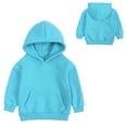 thumbnail image 2 of FAOWME Toddler Boys Girls Pullover Sweatshirt Children Solid Color Plus Babies Hooded Color Tops Coat Girls Tops Sky Blue 2-3 Years, 2 of 6