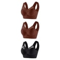 thumbnail image 1 of FAIWAD 3Pcs Solid Color Bra for Women Wirefree Plus Size Padded Bralettes Stretch Full Coverage Workout Daily Underwear, 1 of 2