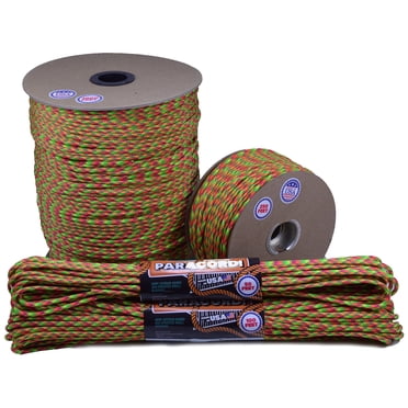 Bored Paracord - 1', 10', 25', 50', 100' Hanks & 250', 1000' Spools of Parachute 550 Cord Type III 7 Strand Paracord Well Over 300 Colors - Starburst - 250 Foot Spool