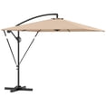 thumbnail image 1 of Outsunny Patio Offset Umbrella UPF 50+ UV Protection, Water-Resistant, Khaki, 1 of 10