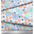 thumbnail image 2 of Soimoi Orange Rayon Fabric Floral Decor Fabric Printed BTY 56 Inch Wide, 2 of 3