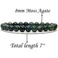 thumbnail image 2 of Angelstones Bracelet Extensible en Perles Rondes de 8 mm en Agate Mousse Verte Naturelle 7 Pouces, 2 of 5