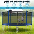 thumbnail image 3 of Gymax Filet de Sécurité pour Grand Trampoline Extérieur de 14 Pieds avec Basketball, 3 of 9
