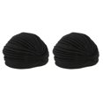 thumbnail image 1 of MERIGLARE Femmes Dames Foulard Tour de Tête en Coton Extensible Turban Chapeau Cancer Chimiothérapie Cheveux Noir, 1 of 1