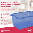 thumbnail image 2 of Life Story Bac de Rangement Empilable de 55 Qt, Contenant à Couvercle Léger, Bleu, Lot de 12, 2 of 10