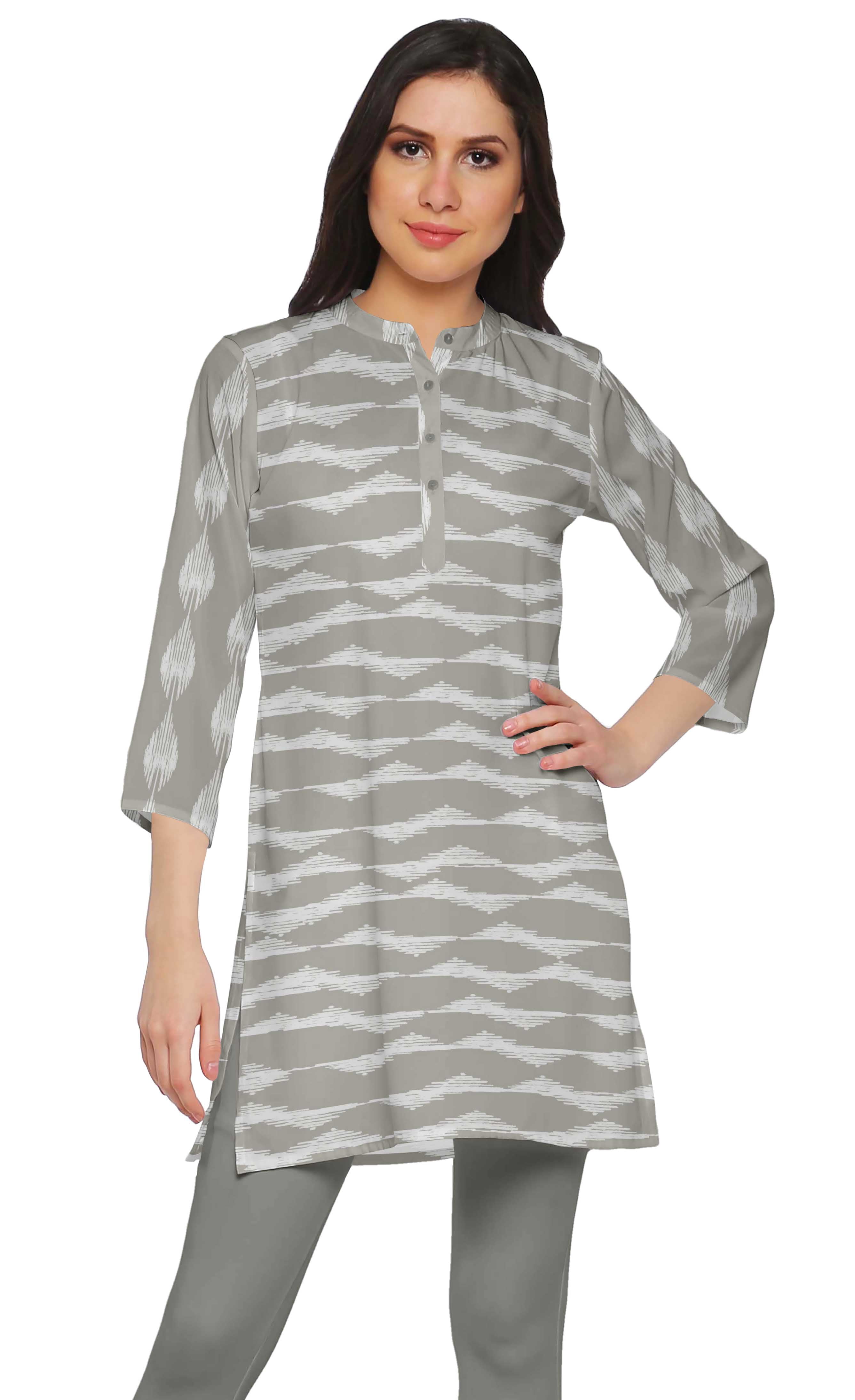 Moomaya Printed Side Slit Short Kurta Tunic For Women Summer Wear Ladies Kurti