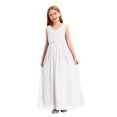 thumbnail image 3 of TTAO Robe en Chiffon Sans Manches Col en V Perles Mariage Demoiselle d'Honneur Soirée Bal Robe de Bal Formelle Blanche 14, 3 of 7