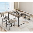 thumbnail image 1 of Space-Saving Dining Table Set for 4 – Rectangular Kitchen Table with 2 Chairs, 1 Bench, Double-Sided Storage Drawers & Rack – Farmhouse Breakfast Nook Furniture for Dining Room or Kitchen – Grey, 1 of 7