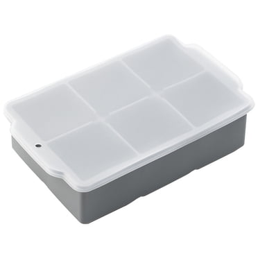 Amzcrzy Ice Cube Tray Silicones Ice Cubes Molds With Lid 6 Compartments Large Ice Cubes Whiskey Mixing and Ice Making Box Household Easy Demolding Silicones Ice Cubes Ice Tray Apartment Essentials