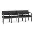 thumbnail image 1 of Fauteuil d'Attente de Réception Lenox en Acier à 4 Places / Acier Charbon / Gris Foncé / Noir, 1 of 5