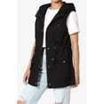 thumbnail image 3 of TheMogan Women's S~3X Drawstring Loose Fit Utility Vest Sleeveless Military Jacket, 3 of 7