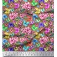 thumbnail image 1 of Soimoi Polyester Crepe Fabric Biscuit Food Decor Fabric Printed Yard 52 Inch Wide, 1 of 3