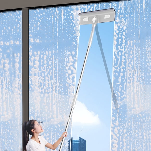 Fwttom Window Squeegee, Window Scalable Squeegee Cleaner, 3 in 1 Shower Squeegee , 56‘' Window Washing Equipment , Glass Cleaning Tools for Indoor/Outdoor Window