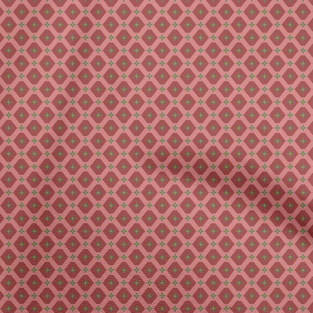oneOone Georgette Viscose Pink Fabric Geometric Sewing Craft Projects Fabric Prints By Yard 42 Inch Wide