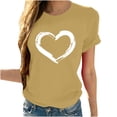 thumbnail image 3 of Babysbule Hauts pour Femmes en Liquidation Femmes Manches Courtes Col Rond Imprimé en Forme de Cœur Hauts Décontractés Blouse T-shirt, 3 of 7