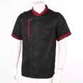 thumbnail image 3 of zdhoor Unisex Mens Women Short Sleeve Kitchen Work Uniform Restaurant Hotel Kitchen Coat Jacket with Black L, 3 of 7