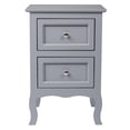 thumbnail image 3 of Ktaxon Nightstand, Bedside Table with 2 Storage Drawers, End Side for Bedroom, Country Style Set of 2,Gray, 3 of 13