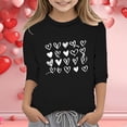 thumbnail image 2 of PMVFHDE Combinaisons Filles Hauts T-Shirt Fille T-Shirts Filles T-Shirts pour Fille T-Shirts Graphiques T-Shirts pour Fille Graphique T-Shirts de la Saint-Valentin pour Filles Imprimé Col Rond Fonctionnel Manches 3/4 T Noir,11-12 Ans, 2 of 4