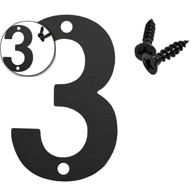Dvruxg Metal Door Numbers, Home Address Numbers, Metal Outdoor Mailbox Number, Address Letters, Modern Metal Numbers Letters for Homes, Apartments, Hotels, Garages, Farms (3.5 Inches)