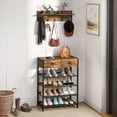 thumbnail image 2 of Gymax 5-Tier Shoe Rack w/ Wall-Mounted Coat Rack Hooks Drawers & Shelves for Bedroom, 2 of 10