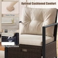 thumbnail image 2 of Gymax Set of 5 Furniture Set Rattan Chairs & Ottomans w/ Glass Topped Coffee Table Patio Off White, 2 of 4