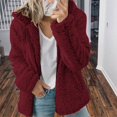 thumbnail image 2 of Womens Fuzzy Fleece Jackets 2023 Clearance Solid Zipper Sharpa Coat Fall Winter Warm Thick Hooded Jacket with Pockets, 2 of 6