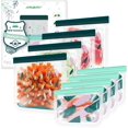 thumbnail image 1 of 8-Pack Reusable Freezer Bags Silicone, Reusable Sandwich Bags and Reusable Snack Bags for Kids Travel/Home Organization, Reusable Food Storage Bags/BPA Free, 1 of 8