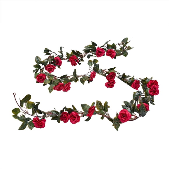 Binwennn Guirlande de Fleurs Vigne de Roses Fleurs Suspendues Rose Suspendue Mariage Panneau « This Way » Décorations d'Hiver Extérieures pour la Maison Arrangements Floraux d'Hiver Vase à Fleurs Long Vase Fleurs Haut Extérieur Suspendu