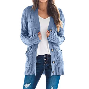 Fiogavroetic Women's Knit Cardigans Loose Slouchy Oversized Wrap Chunky Pocket Sweaters Coat