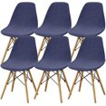 thumbnail image 1 of Shell Dining Room Chair Slipcovers Set of 2/4/6,Stretch Modern Armless Lounge Chair Slipcovers Protector for Kitchen Dining Living Room(Navy Blue,6Pcs), 1 of 5