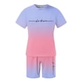 thumbnail image 4 of SHIXIAOO Male Print Short Sleeve T Shirt and Shorts Two Piece Set with All Print Print Shirt and Quarter Pants Set Pinstripe Suit Jacket Men Suite for Man Suite for Teens Graduation Suits for Men, 4 of 5
